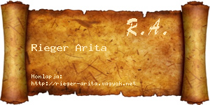 Rieger Arita névjegykártya